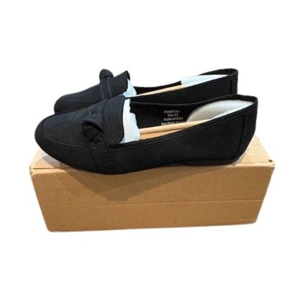Journee Collection “Marci” Loafer Flats in Faux Suede – Black – NIB – Size 6.5 - Picture 2 of 8